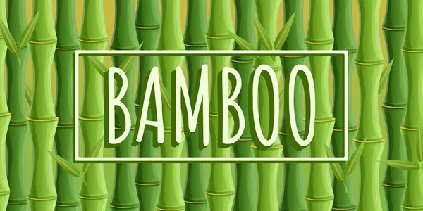 Banner de concepto de bambú, estilo de dibujos animados — Vector de stock