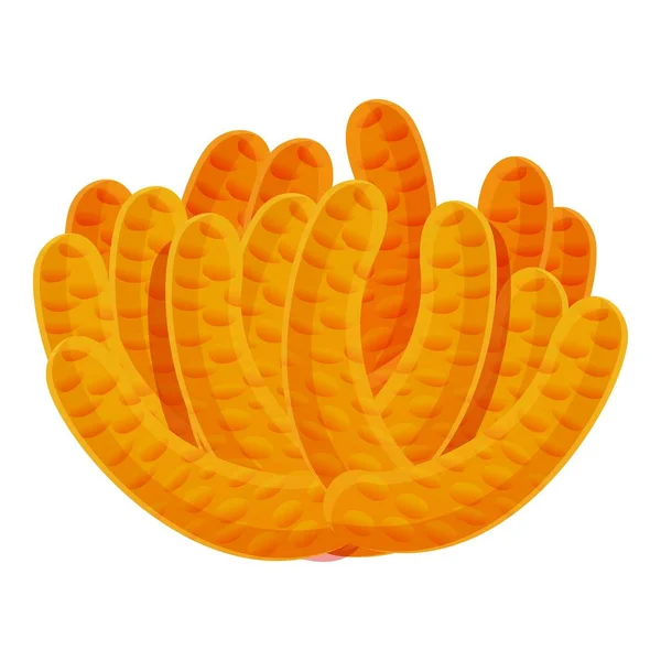 Orange coral icon, cartoon style — ストックベクタ