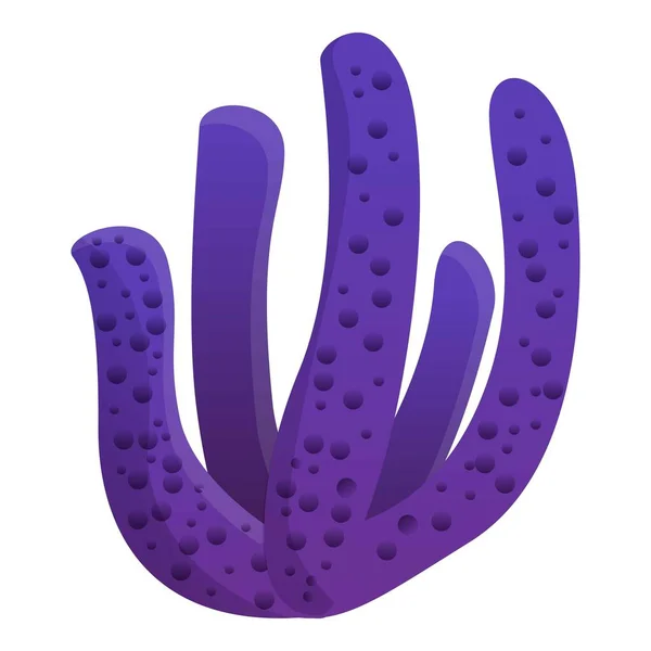 Violet sea coral icon, cartoon style — Stock Vector