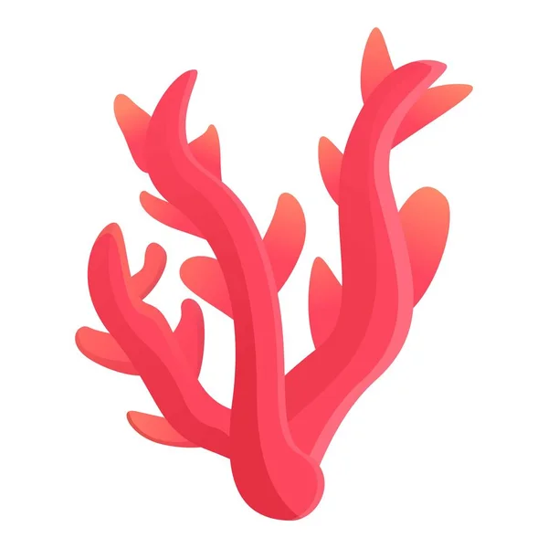 Ikona korálů v červeném oceánu, kreslený styl — Stockový vektor