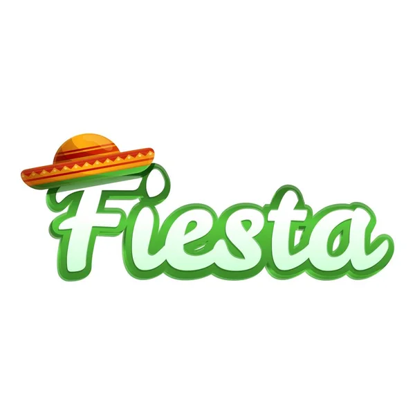 Fiesta tekst icoon, cartoon stijl — Stockvector