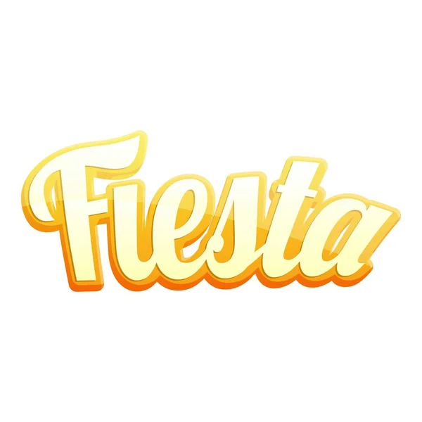 Ícone de texto de ouro Fiesta, estilo cartoon — Vetor de Stock