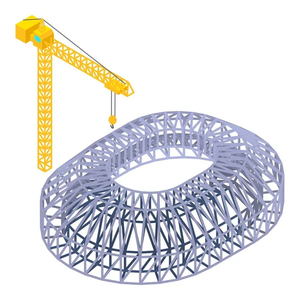 Icône de construction d'aréna sportif, style isométrique — Image vectorielle