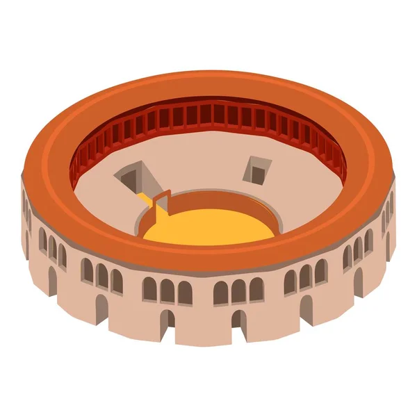 Икона гладиаторской арены, изометрический стиль — стоковый вектор
