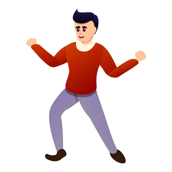 Party dancer icon, cartoon style — 스톡 벡터