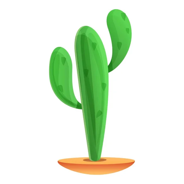 Ikon kaktus gurun, gaya kartun - Stok Vektor