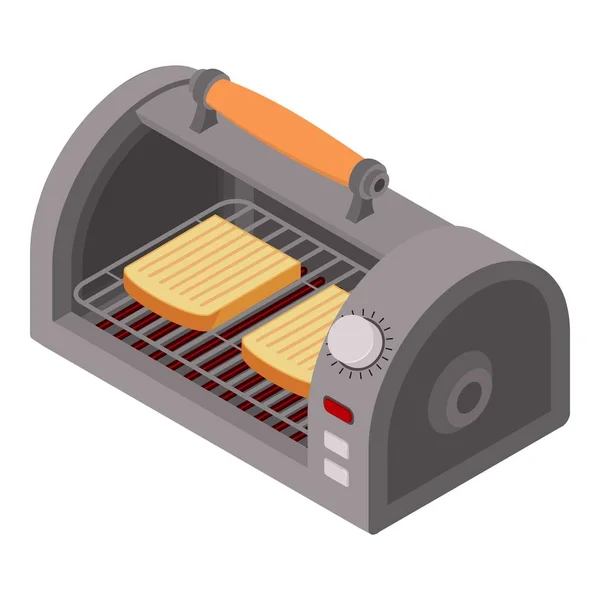 Açık hava tost makinesi simgesi, izometrik biçim — Stok Vektör