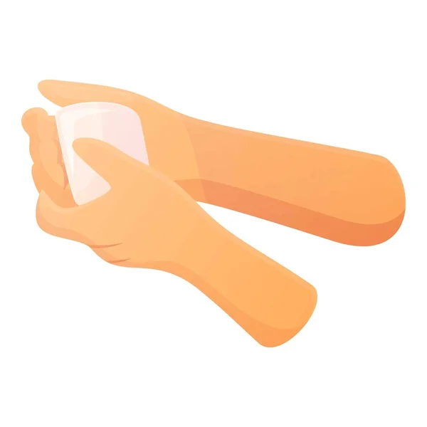 Soap in hands icon, cartoon style — 스톡 벡터