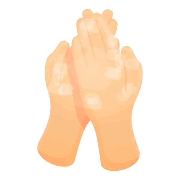 Soapy hands icon, cartoon style — 스톡 벡터