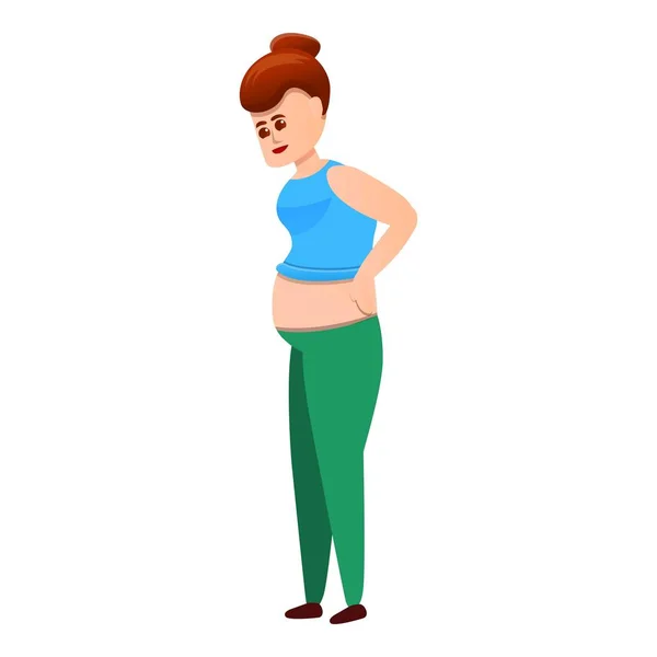 Mulher grávida em leggings ícone, estilo cartoon —  Vetores de Stock