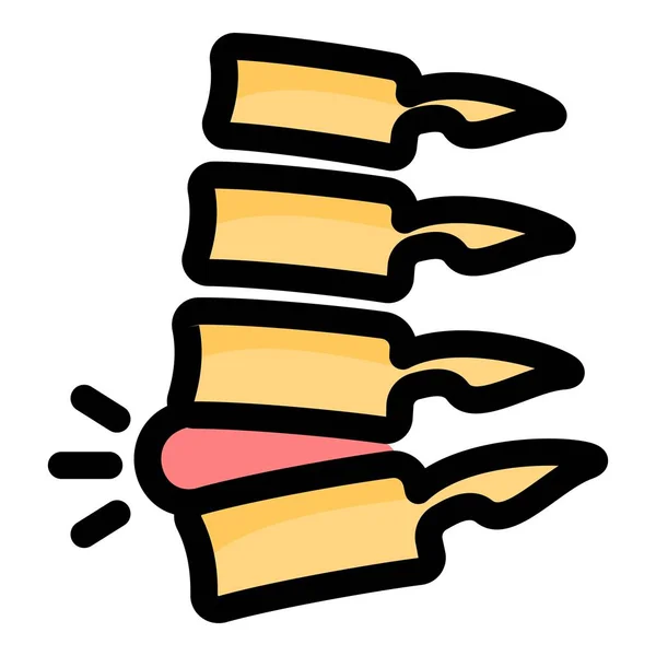 Ícone de dor na coluna vertebral, estilo esboço — Vetor de Stock