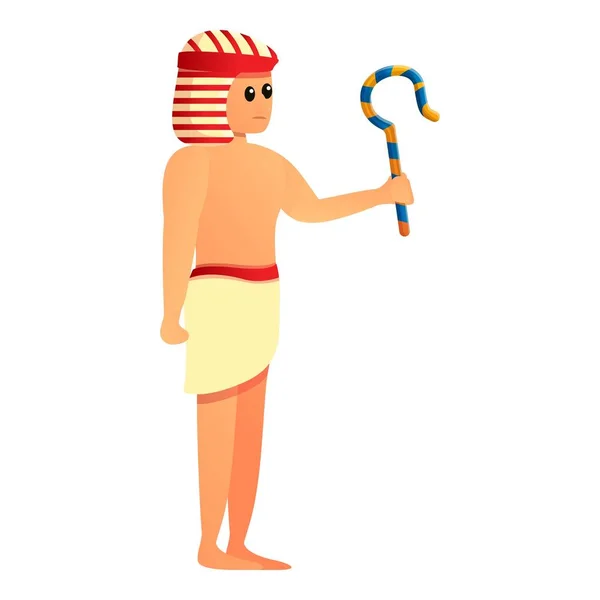 Mısır Firavunu hizmetçi ikonu, çizgi film tarzı. — Stok Vektör