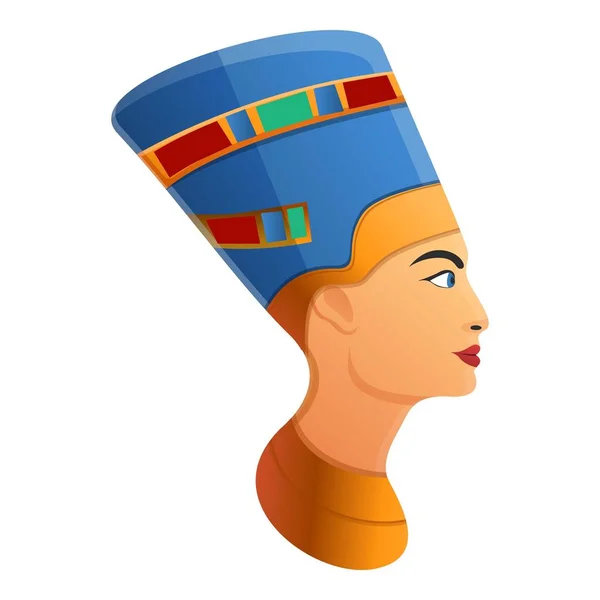 Cleopatra icono de la cabeza, estilo de dibujos animados — Vector de stock