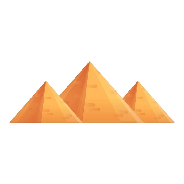 Egito ícone pirâmide, estilo dos desenhos animados — Vetor de Stock