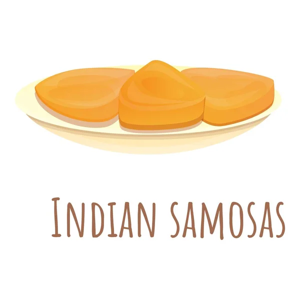 Icône de samosas indiens, style dessin animé — Image vectorielle