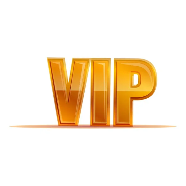 VIP inscription on white icon, cartoon style — Stock Vector