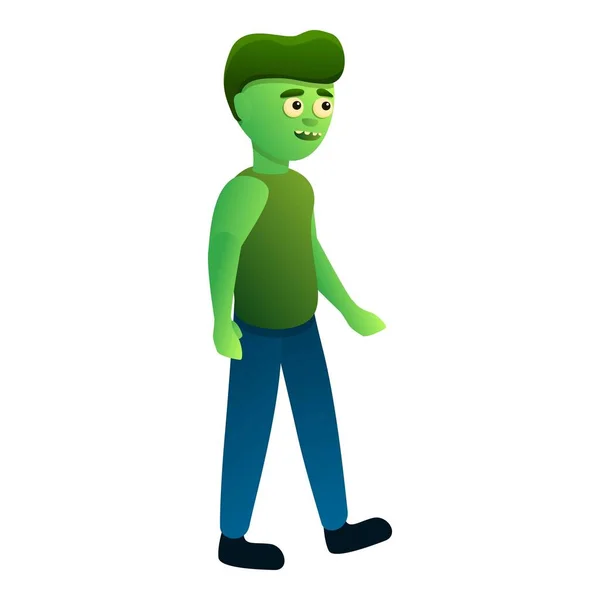 Camminare icona zombie, stile cartone animato — Vettoriale Stock