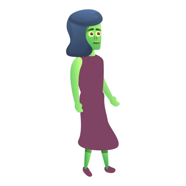 Icono de zombie morena, estilo de dibujos animados — Archivo Imágenes Vectoriales