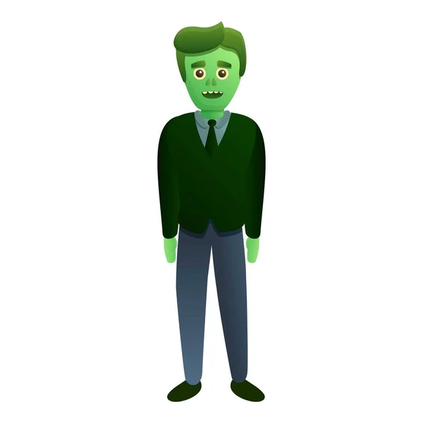 Ícone de homem zumbi elegante, estilo dos desenhos animados — Vetor de Stock