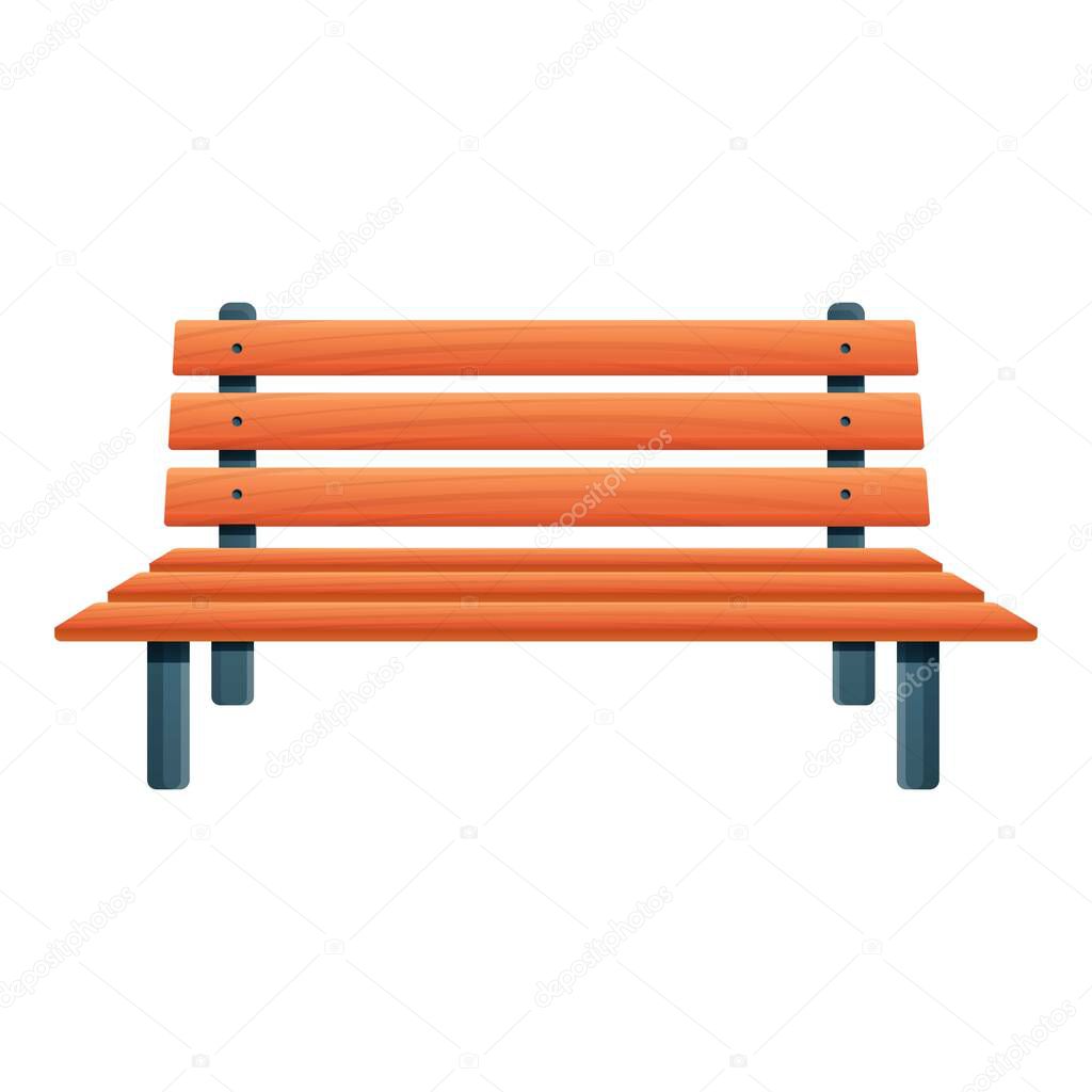 Classic bench icon, cartoon style