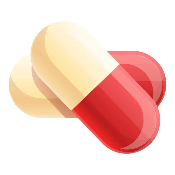 Capsule pills icon, cartoon style — Stock Vector