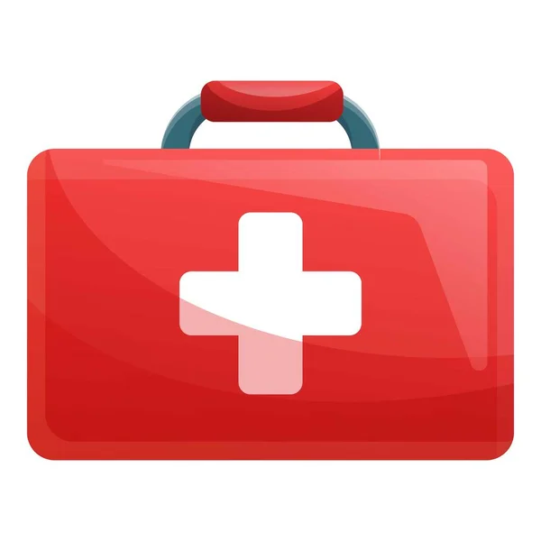 First aid kit icon, cartoon style — Stock Vector