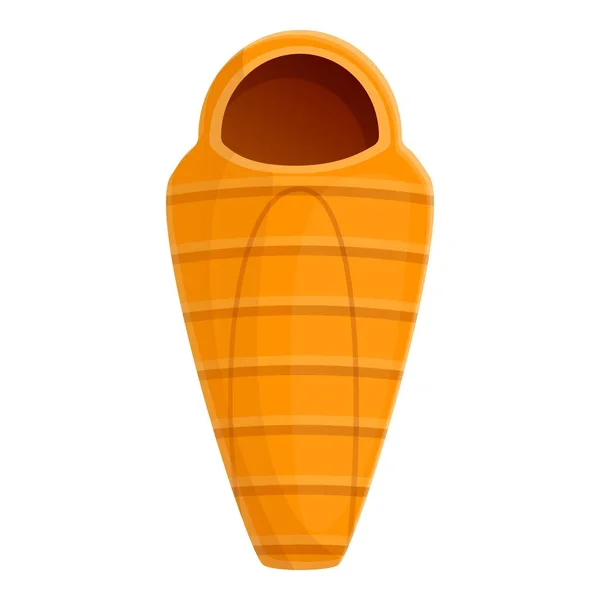 Sac de couchage de randonnée icône, style dessin animé — Image vectorielle
