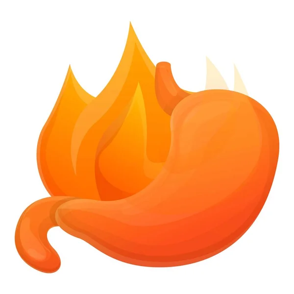 Stomach fire icon, cartoon style — Stock Vector