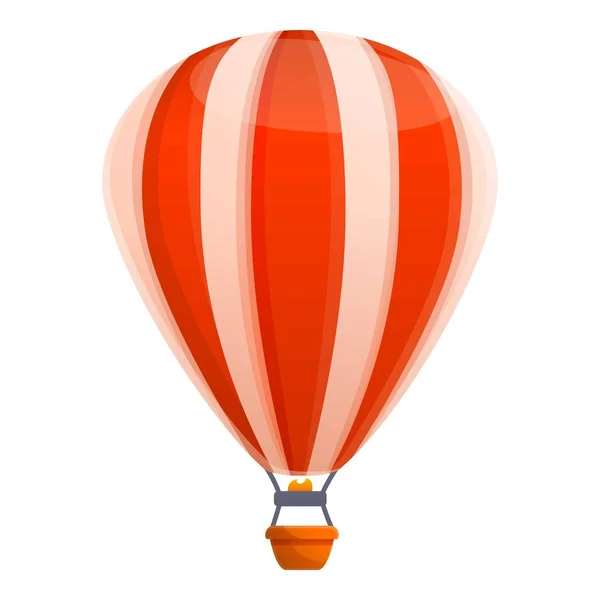 Icona palloncino rosso bianco aria, stile cartone animato — Vettoriale Stock