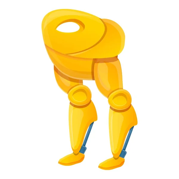 Ícone do transformador do robô do ouro, estilo dos desenhos animados — Vetor de Stock