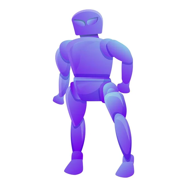 Ikona fialového robota, kreslený styl — Stockový vektor
