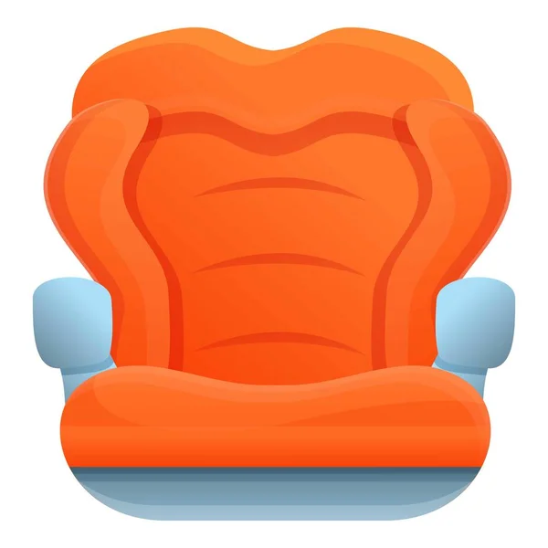 Ícone de assento de carro de bebê vermelho, estilo dos desenhos animados — Vetor de Stock