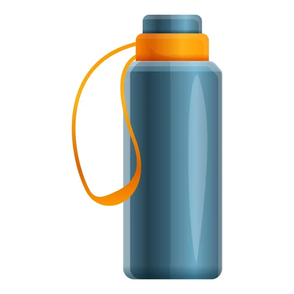 Ícone de garrafa térmica de aço, estilo cartoon — Vetor de Stock