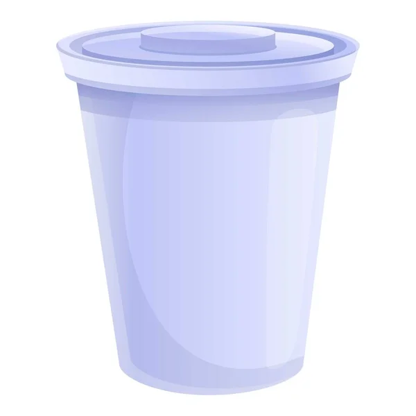 Icono de taza de café de plástico, estilo de dibujos animados — Vector de stock