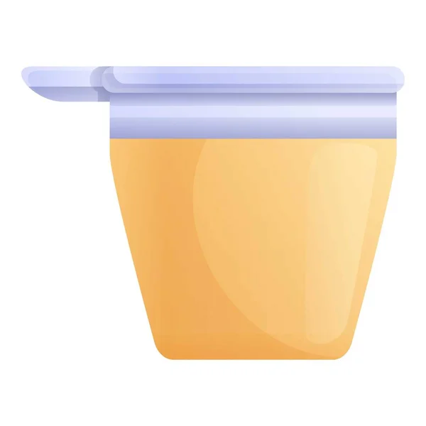 ジュースプラスチックカップのアイコン、漫画のスタイル — ストックベクタ