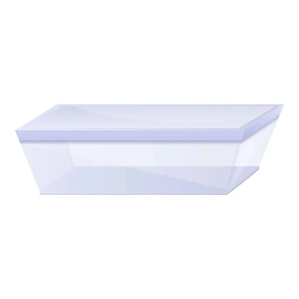 Symbol für transparente Lunchbox im Cartoon-Stil — Stockvektor