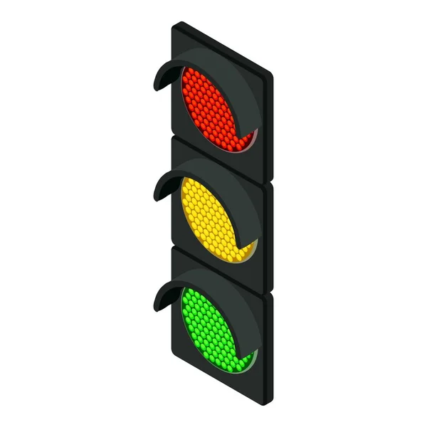 Icono de semáforo, estilo isométrico — Vector de stock