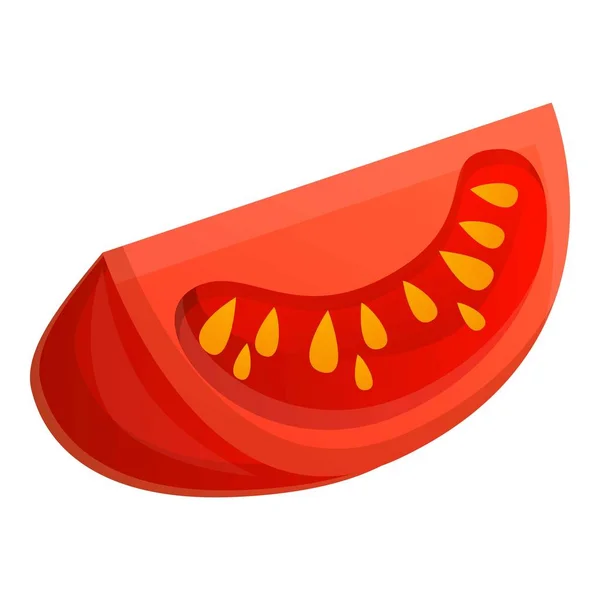 Stukje tomaat icoon, cartoon stijl — Stockvector