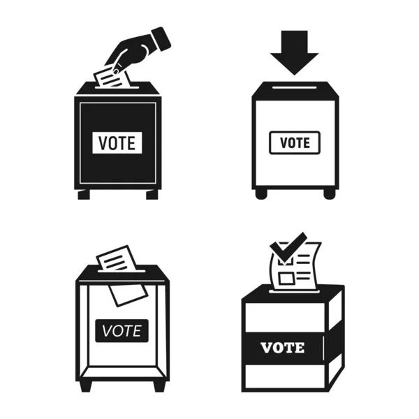 Ballot icons set, simple style — 스톡 벡터