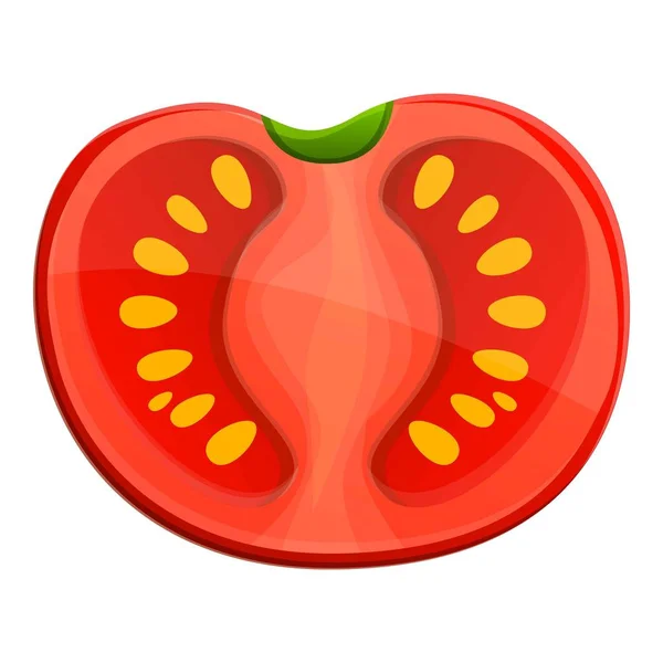 Ícone de tomate meio fresco, estilo cartoon — Vetor de Stock