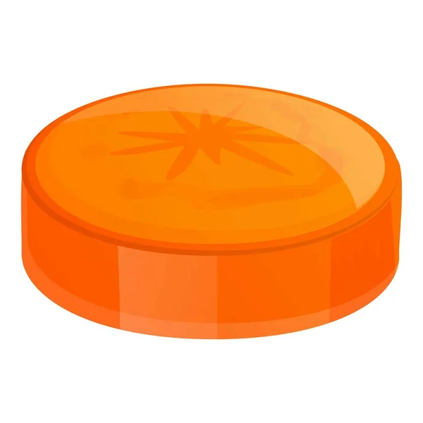 Coupe fraîche tranche icône de carotte, style dessin animé — Image vectorielle