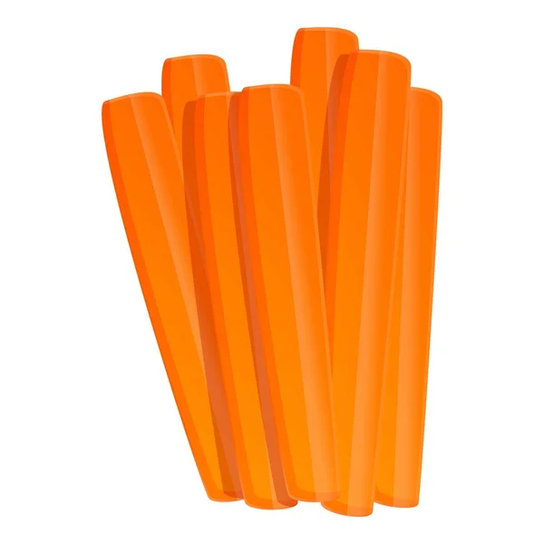 Carrot sliced sticks icon, cartoon style — ストックベクタ