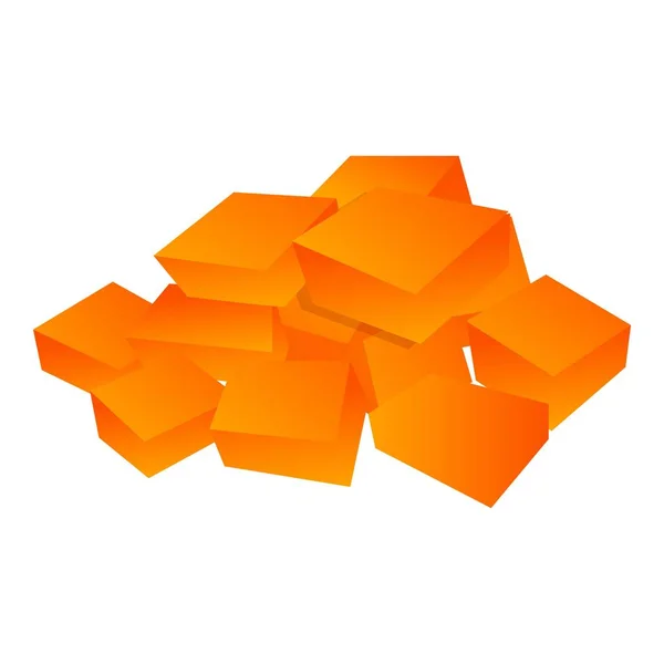Zanahoria cutted cubos icono, estilo de dibujos animados — Vector de stock