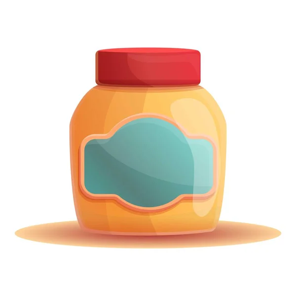 Honey jar icon, cartoon style — Stock Vector