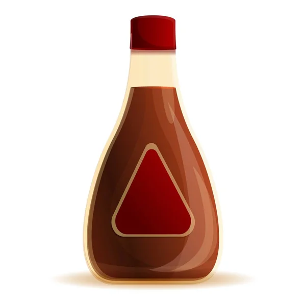 Pepper sauce bottle icon, cartoon style — Stock Vector