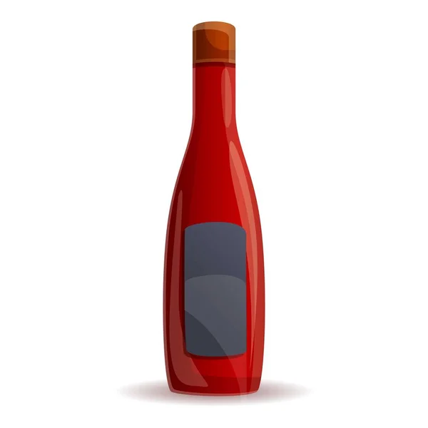 Ícone de garrafa de ketchup vermelho, estilo cartoon —  Vetores de Stock