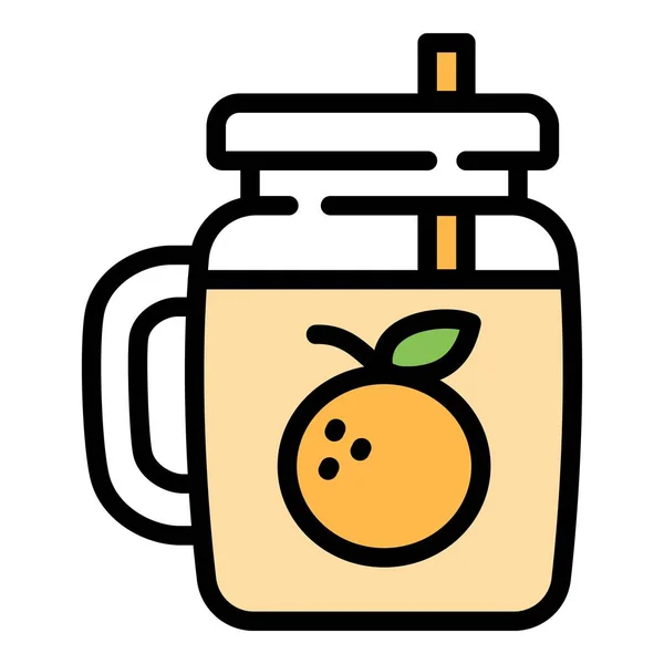 Ícone de smoothie laranja, estilo esboço — Vetor de Stock