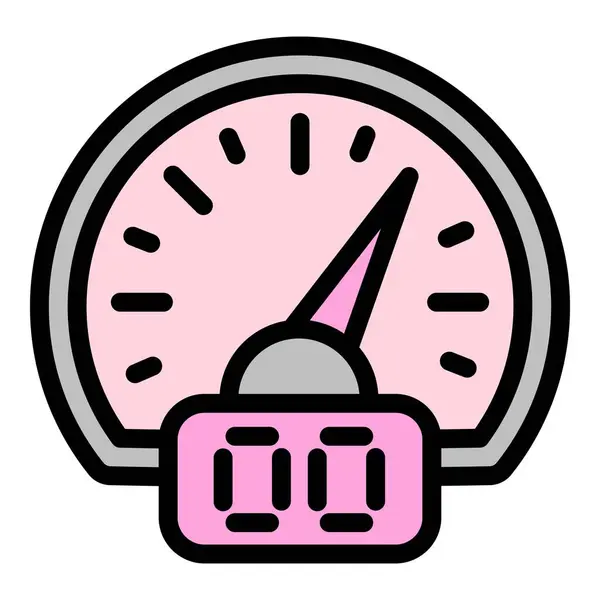 Digital speedometer icon, outline style — Stock Vector