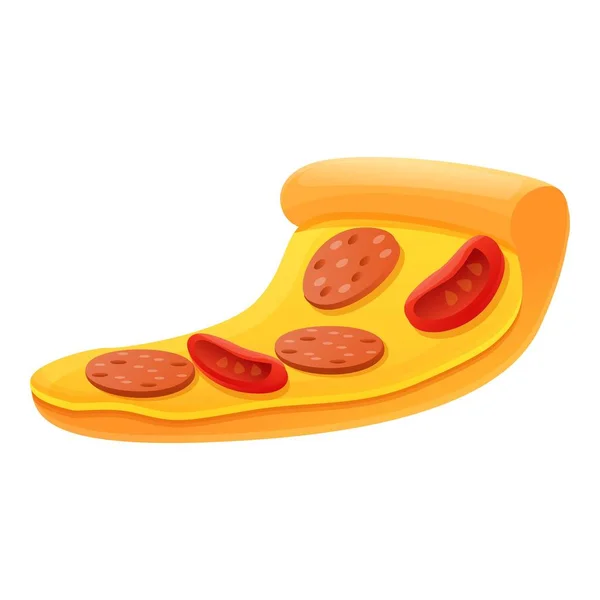 Tomat pølse pizza skive ikon, tegneserie stil – Stock-vektor