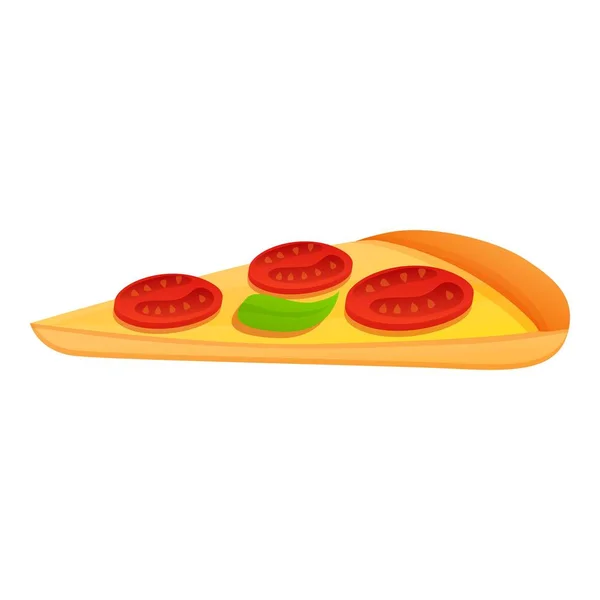 Значок веганской пиццы в стиле мультфильма — стоковый вектор